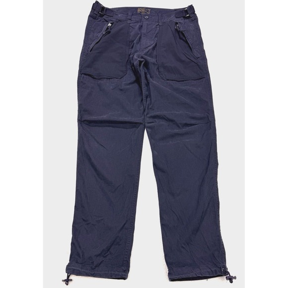 VTG‎ Abercrombie Fitch Pants Men L Blue Paratrooper Cargo Military Y2K Military